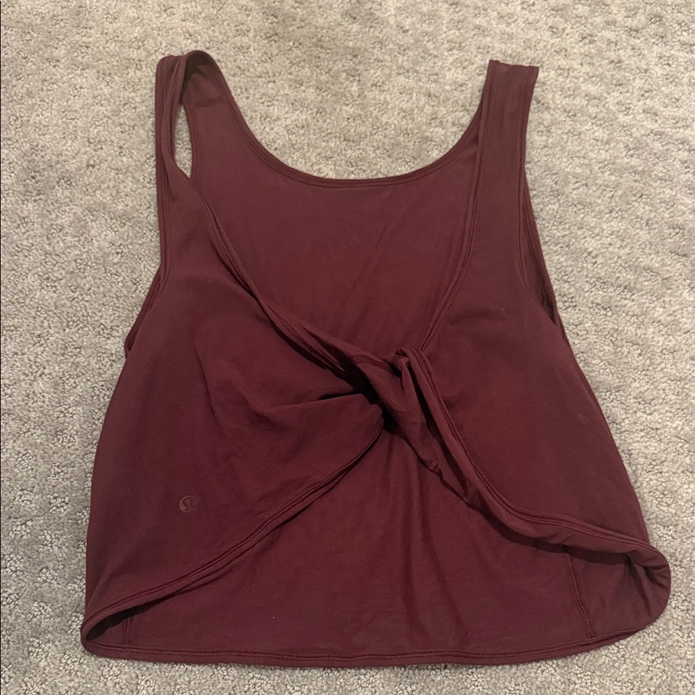 Lululemon Maroon Twist-back Tank Top in Size Small